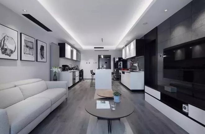 NBA押注平台108平米的三居室现代简约黑白风装饰这效果也魅力十足(图2)